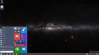 STARTMENY: Windows 10 bringer startmenyen tilbake, med et lite tillegg.