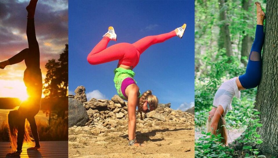 HÅNDSTÅENDE: Den verdenskjente yogainstruktøren Rachel Brathen (25) fra Sverige er lærermester og yoga-popstjerne. Nå lærer hun deg hvordan du kan stå på hendene.