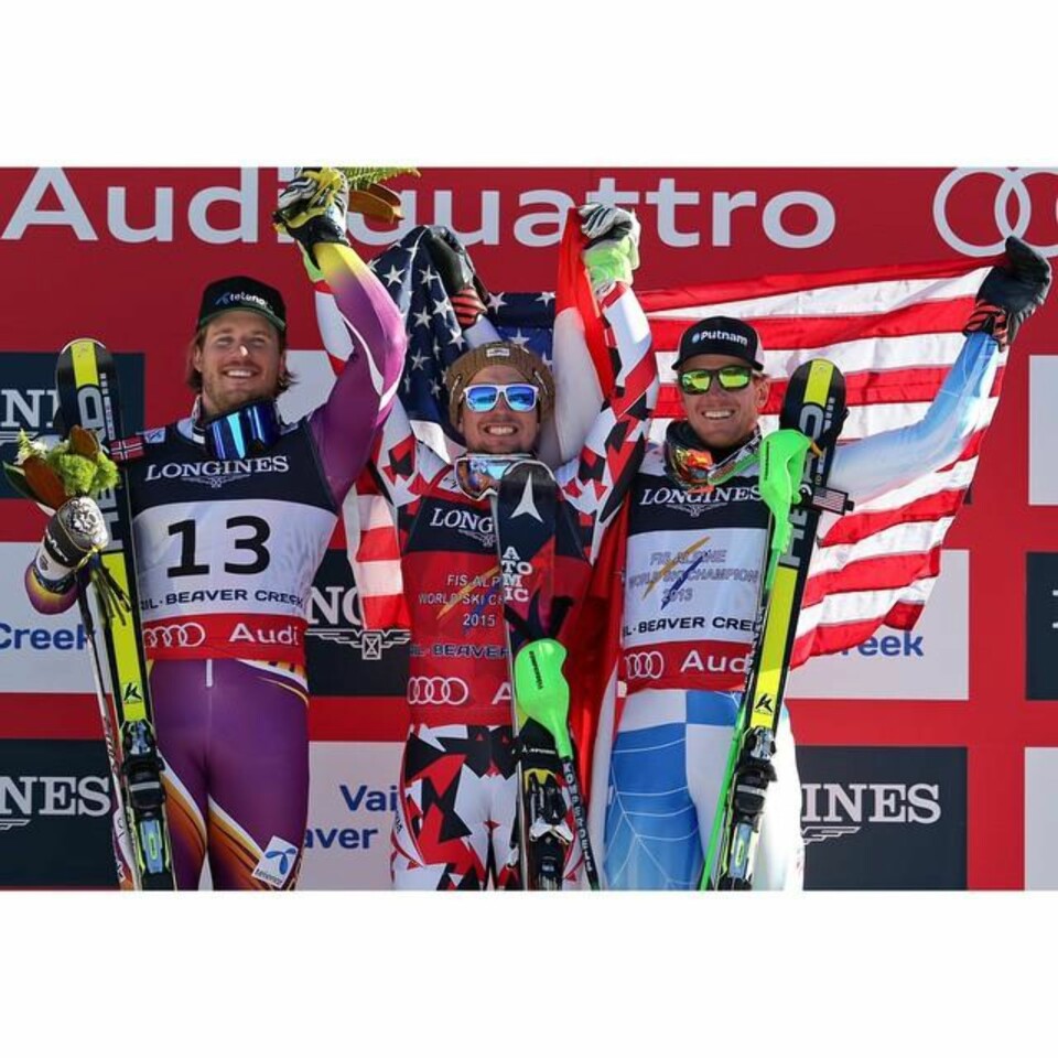 GULLGUTT TOK SØLV: Kjetil Jansrud tok sølvet i kombinasjonen i alpin-VM i USA i går. Marcus Hirscher vant, Ted Ligety tok bronsen.