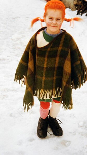 Verdens sterkeste jente: Helene som liten i Pippi-kostyme.