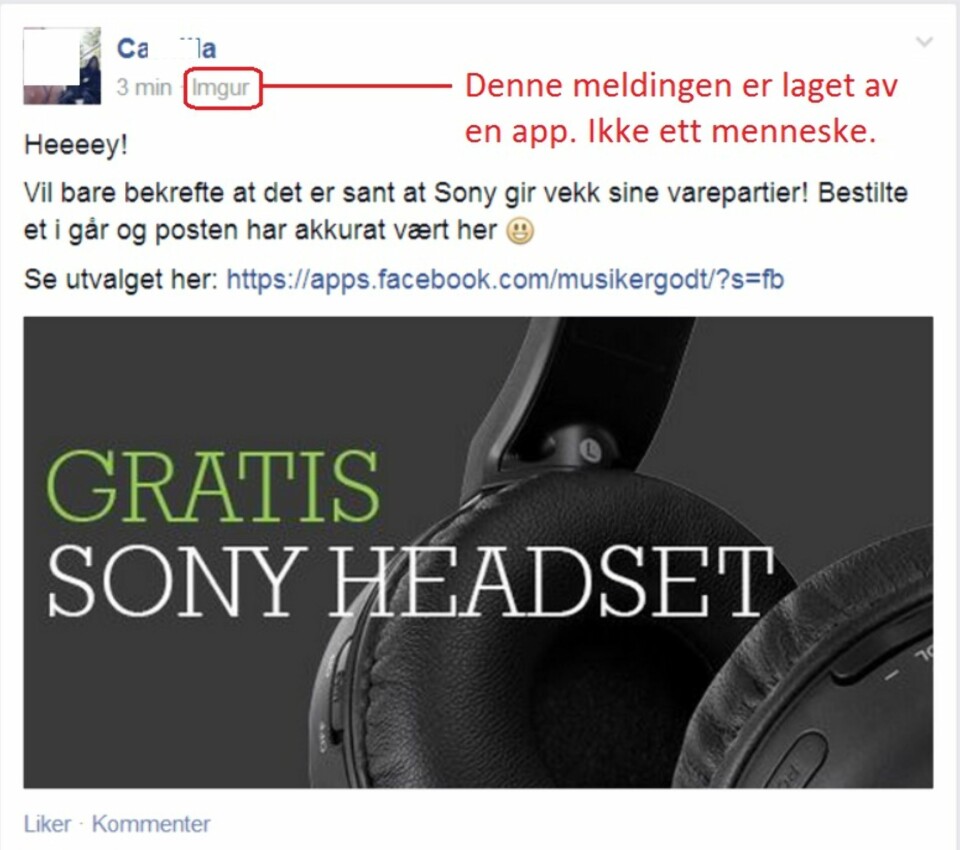MER SPAM: Vær forsiktig med apper som ber om å publisere på dine vegne.