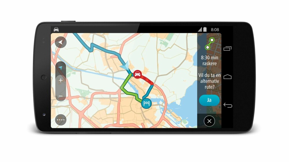 ALTERNATIV: TomTom Go Mobile kan foreslå alternative ruter om kø eller andre forhold gjør det raskere.