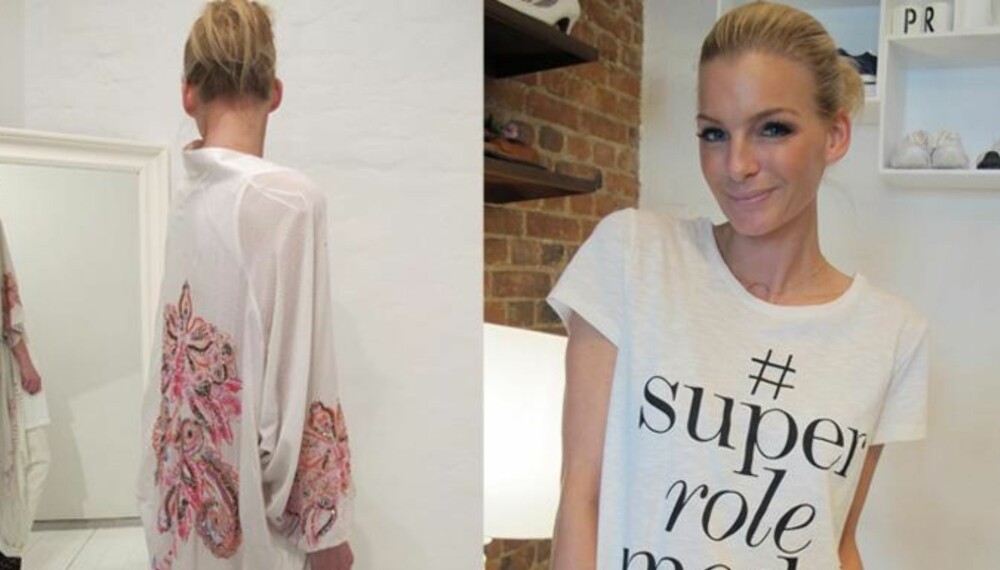 VÅRMOTE: Kathrine Sørland har plukket ut sine fem favorittplagg fra kolleksjonen #superrolemodel. T-skjorte kr. 149.