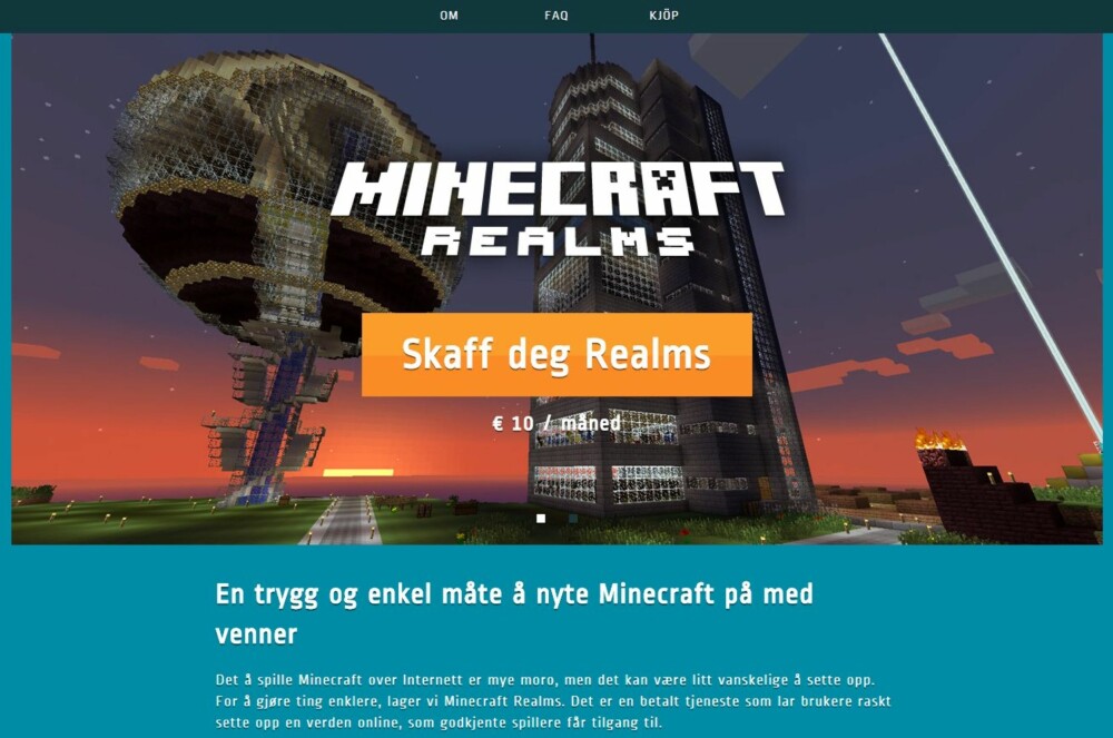 Minecraft Realms er ferdig oppsatte servere du må betale for å bruke.