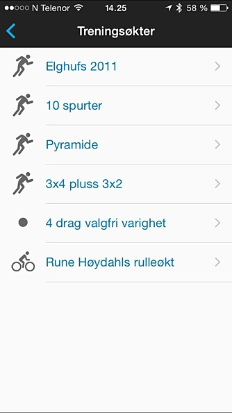 MOBILEN: Appen Connect gir deg oversikt over treningen og synkroniserer øktene dine mot portalen Connect på nett. Her kan du også velge blant treningopplegg du har laget, og sende dem til klokka.