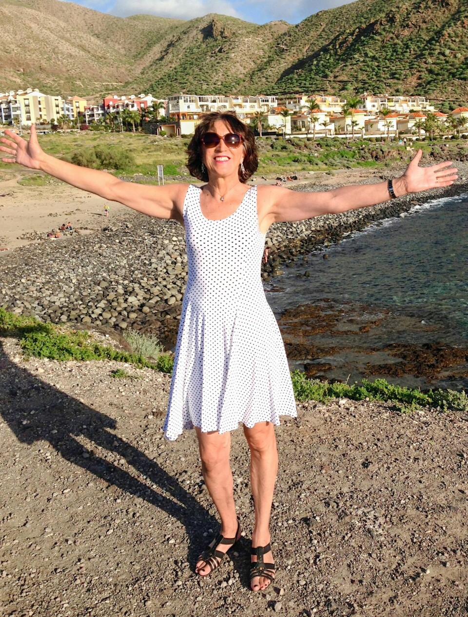 SEG SELV: Jeanette på Tenerife i januar 2014, 'jubler' over ny norsk likestillingslov som forbyr diskriminering på grunn av seksuell orientering, kjønnsidentitet og kjønnsuttrykk.