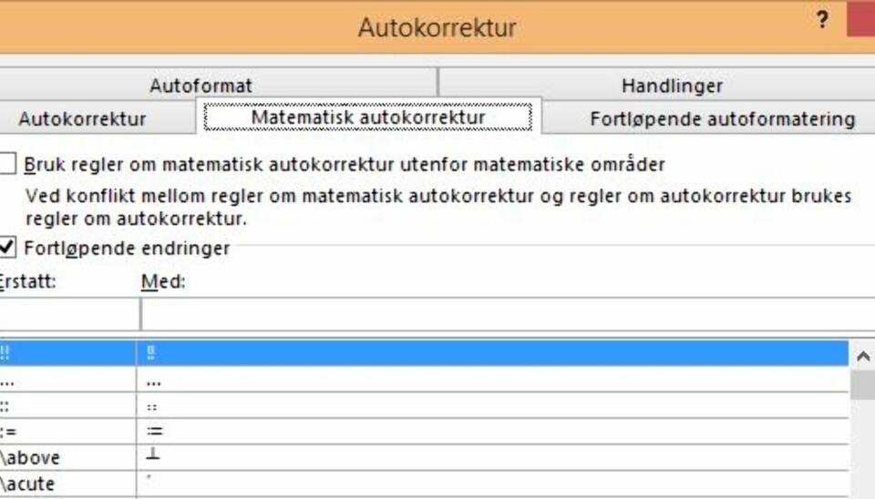 MATTE: Du kan også få hjelp når du skal skrive matematiske symboler i Word.