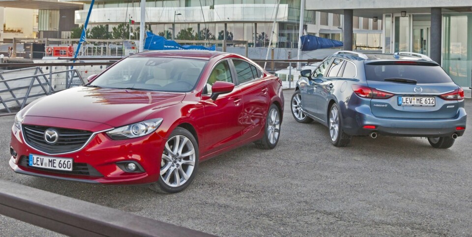 TØFT SEGMENT: Kanskje kan Mazda6 følge opp suksessen til SUV-en Mazda CX-5. I Norge er det i overveiende grad stasjonsvognen som skal dra lasset. FOTO: Mazda