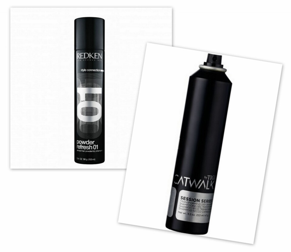 DYR: Vi krever mer fra en dyr tørrsjampo og både Powder Fresh 01 fra Redken (kr 300) og Session Series Transforming Dry Shampoo fra Catwalk by Tigi (kr 249) leverte bra.