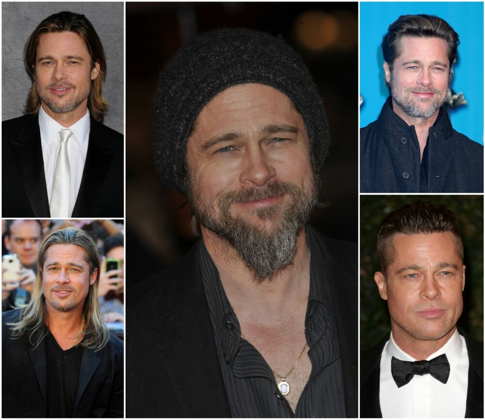 FORANDRER MANNEN: At skjegg kan forandre både hvordan man oppfattes og selve ansiktsformen, er det lite tvil om. Bare se på de forskjellige skjeggelookene til Brad Pitt, og legg merke til hvor annerledes han ser ut uten skjegg. Det er tydelig at han ofte bruker skjegg for å dra fokus vekk fra en veldig spiss kjeve.