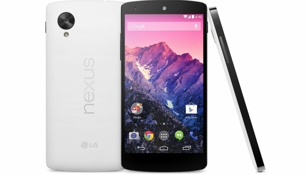 NY NEXUS: Google har laget sin 5. Nexus-telefon i samarbeid med LG. Telefonen byr på blodferske Android 4.4.