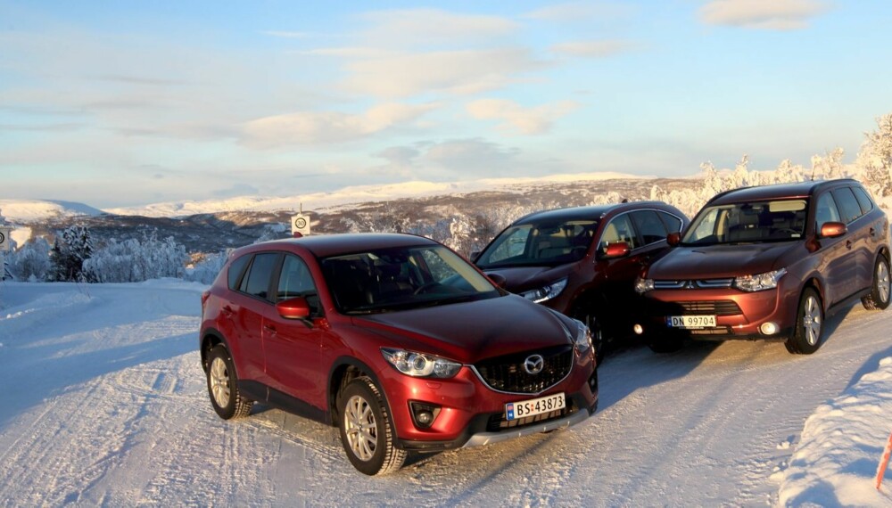 FOLKE-SUV: Disse tre kompakt-SUV-ene er alle blant de beste SUV-ene vi har testet. FOTO: Egil Nordlien, HM Foto