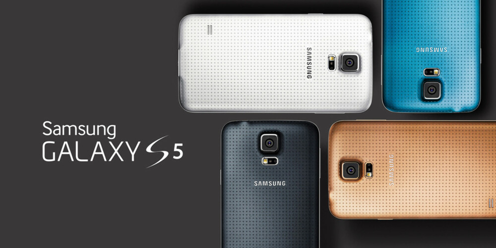 FIRE FARGER: Galaxy S5 kommer i fire forskjellige farger.