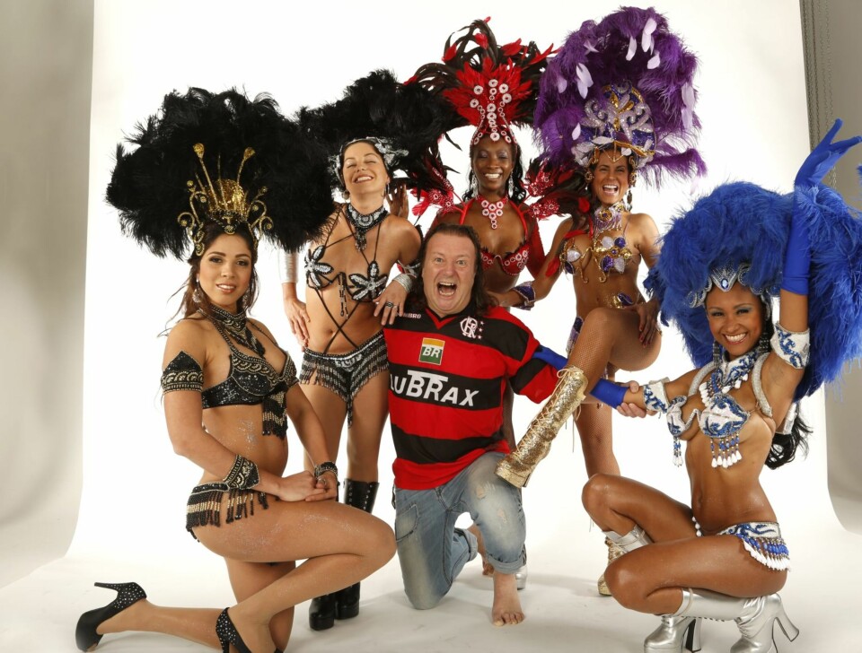 OSLO20140131;
Karnaval i studio med Charter-Svein Østvik.
Sammen med brasilianske Bia Silverio, Cristiane Da Silva, Isabele Leal, Noemi Sanchez og Katia Solange.