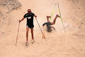 PÅ TRYNE: Sommeren 2011 duellerte Petter med Odd-Bjørn Hjelmeset i Nevadas ørkensand. Det gikk sånn middels..