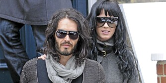HJEMME I LONDON: Russell Brand og Katy Perry er hjemme som snøggast etter en kjærlighetsferie i Østen.