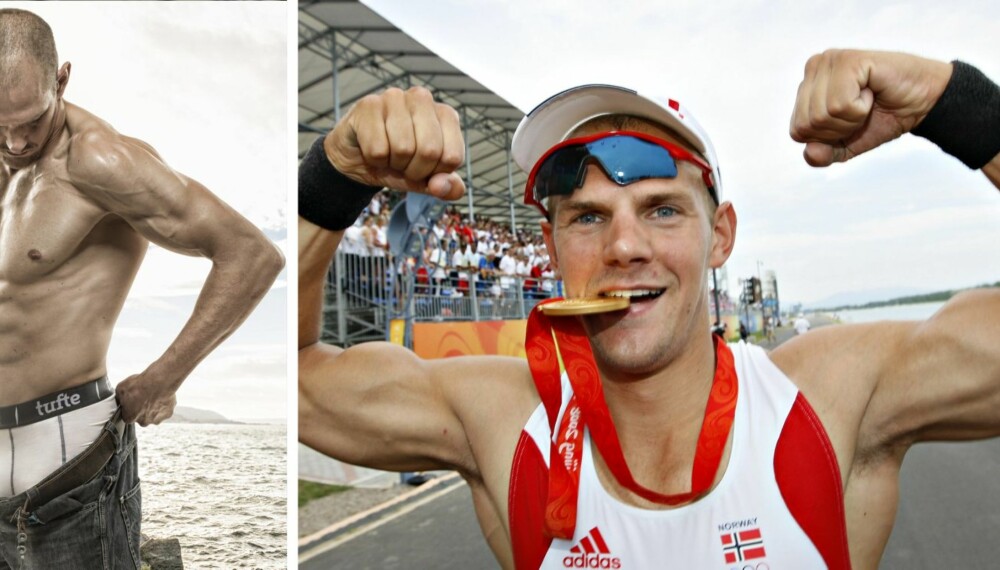 OL-HELT: Olaf Tufte har trent hardt i 20 år, og med OL-gull i Beijing i 2008 kunne han vise muskler. Disse bildene taler for seg selv.