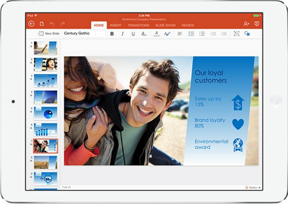 PENT: Designet på de nye Office-appene fra Microsoft er pent og ryddig.