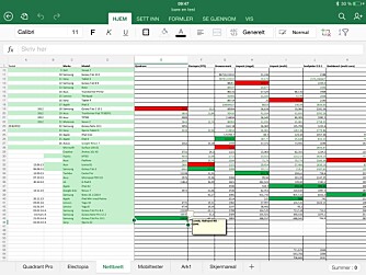 EXCEL: Store regneark på Excel blir fort uoversiktlig, men det er mulig å lage og redigere avanserte regneark om man ønsker.