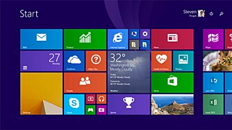 SLÅ AV: Det blir enklere å slå av PC-en i Windows 8.1 Update. Legg merke til valgene øverst til høyre.