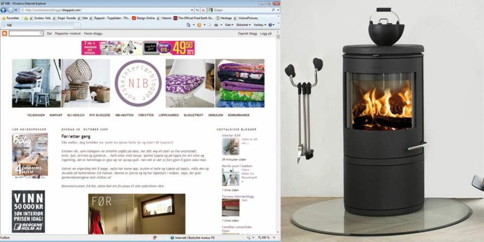 VENSTRE: Hent inspirasjon til boligen din hos Norske Interiørblogger.
HØYRE: Sørg for riktig vedfyring, og du vil få god varmeutnyttelse samt minimalt med utslipp.