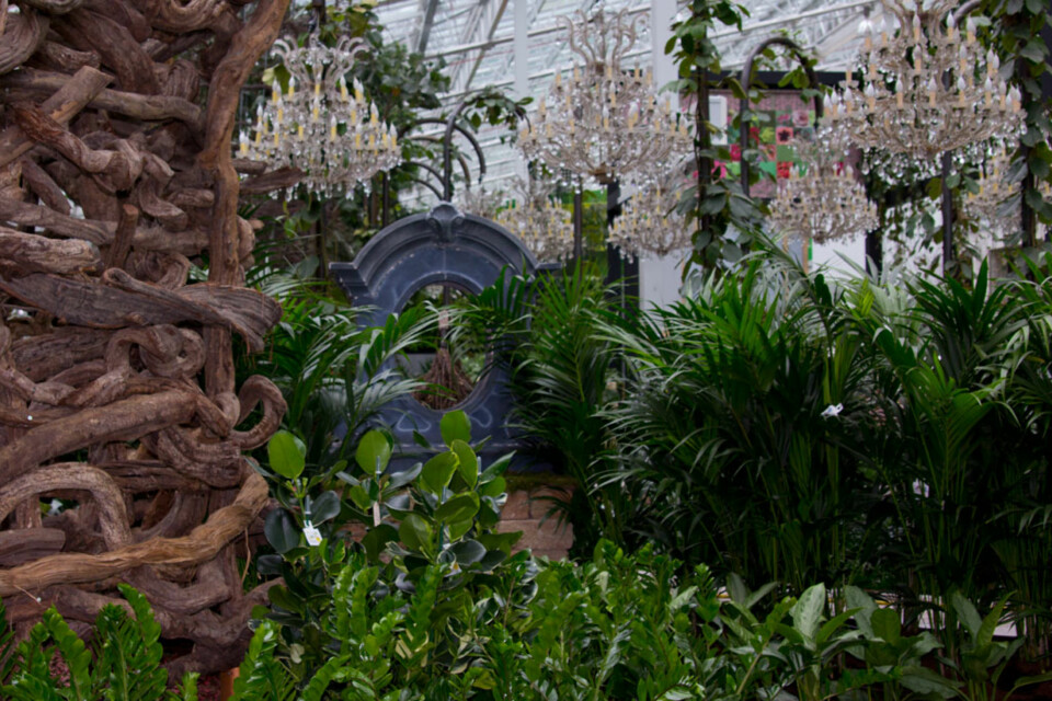 KLASSISK: Frodig beplanting med lysekroner og myke former.