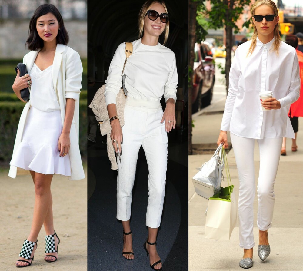 STYLINGTIPS: For å bryte opp et helhvitt antrekk, er både mønstrete, sorte og metalliske pumps en vellykket og fin måte å gjøre det på. STYLINGTIPS: For å bryte opp et helhvitt antrekk, er både mønstrete, sorte og metalliske pumps en vellykket og fin måte å gjøre det på.