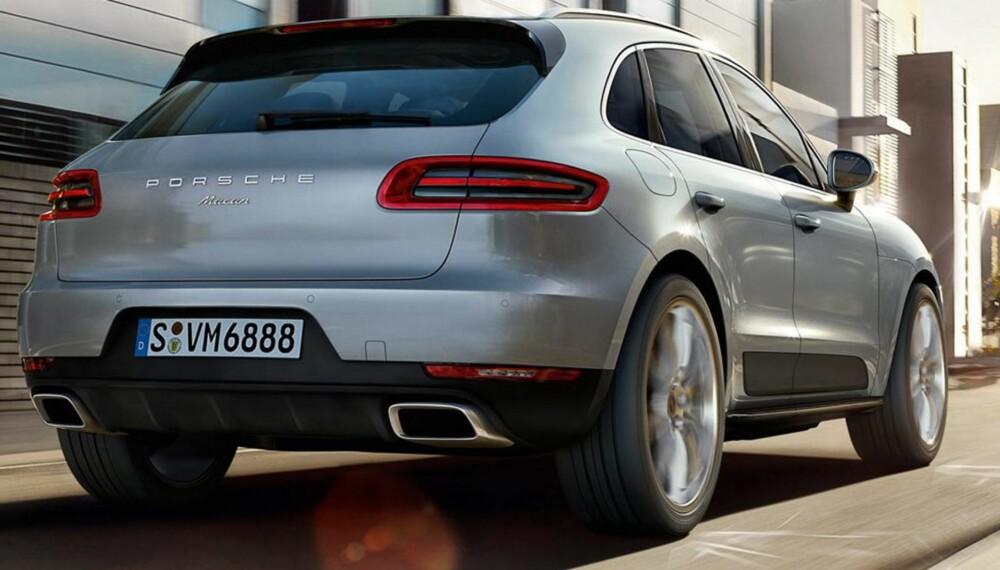 KUN TO: Utseendemessig skiller det lite mellom den firesylindrede versjonen av Macan og de kraftigere søsknene. Men den har kun to eksosrør mot fire på Macan S, Macan S Diesel og Macan Turbo. FOTO: Porsche KUN TO: Utseendemessig skiller det lite mellom den firesylindrede versjonen av Macan og de kraftigere søsknene. Men den har kun to eksosrør mot fire på Macan S, Macan S Diesel og Macan Turbo. FOTO: Porsche