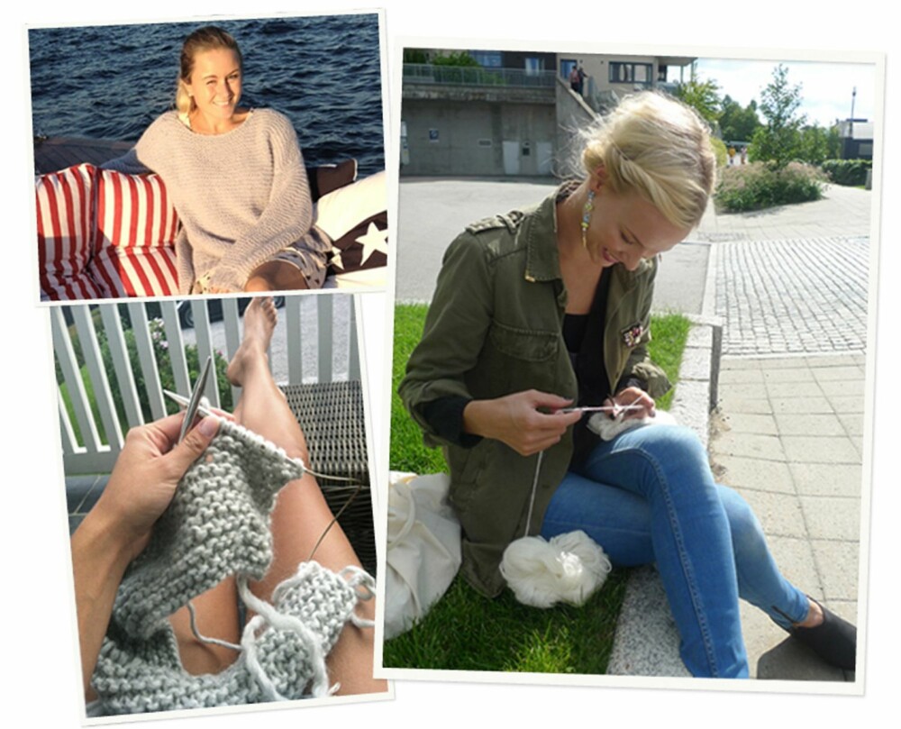 VI STRIKKER OGSÅ: Henriette (øverst) er ferdig og nyter fruktene på båttur. Karine (stort bilde) jobber med det siste ermet, mens Charlotte (nederst) strikker snart sine siste ullmasker på Skappel-genseren. VI STRIKKER OGSÅ: Henriette (øverst) er ferdig og nyter fruktene på båttur. Karine (stort bilde) jobber med det siste ermet, mens Charlotte (nederst) strikker snart sine siste ullmasker på Skappel-genseren.