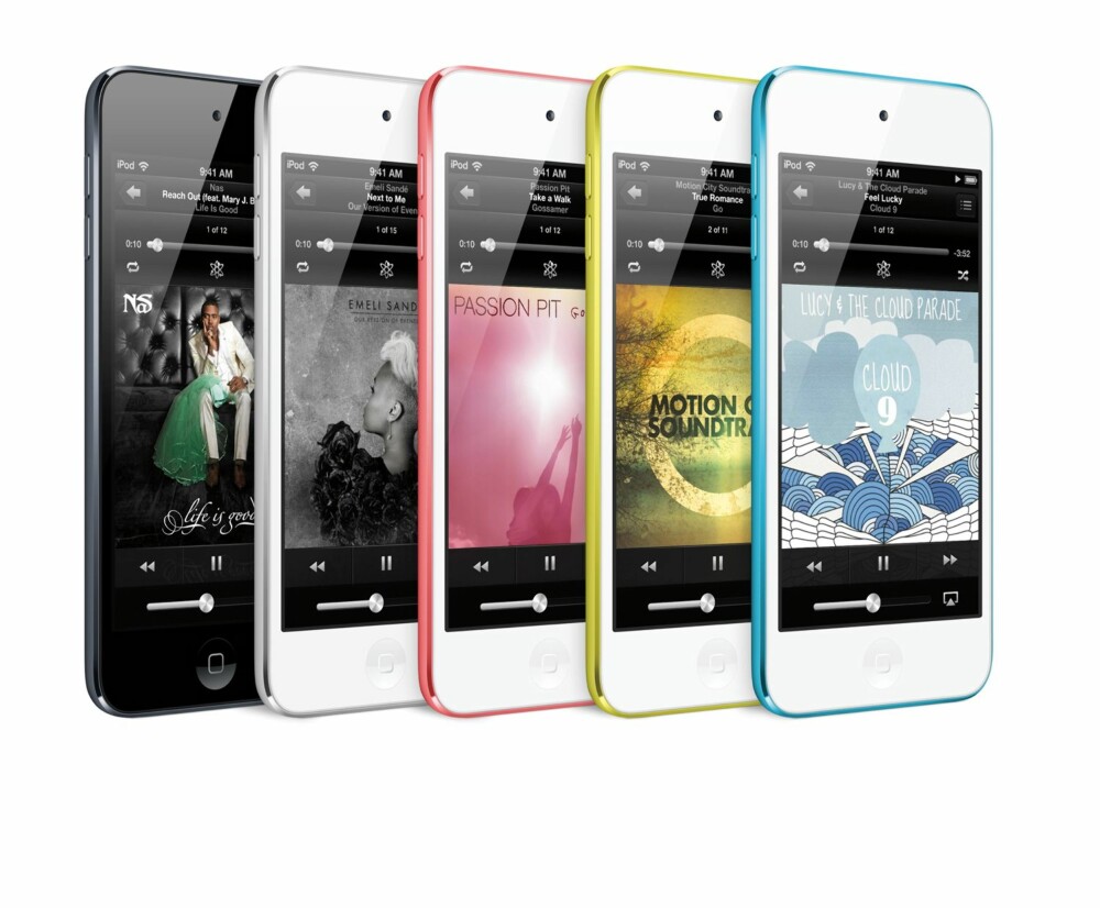 FARGER: Nye iPod touch kommer i fem farger.