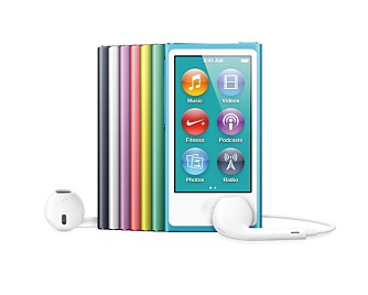 SYV FARGER: iPod nano kommer i syv ulike farger.