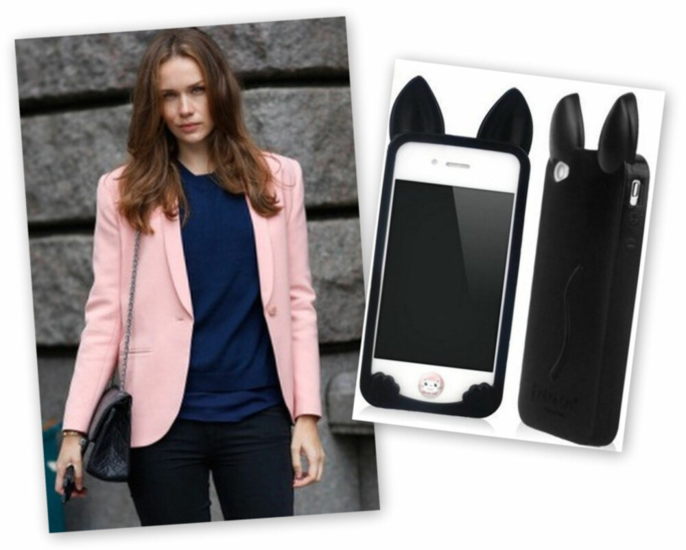 MOTE-KATT: Moteblogger Caroline Blomst er med på mobildeksel-moten med sin Ko-ko Cat deksel som blant annet kan kjøpes fra ebay for ca. kr. 70 med shipping. Foto: carolinesmode.com og ebay. MOTE-KATT: Moteblogger Caroline Blomst er med på mobildeksel-moten med sin Ko-ko Cat deksel som blant annet kan kjøpes fra ebay for ca. kr. 70 med shipping. Foto: carolinesmode.com og ebay.