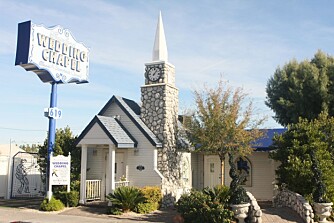 SPESIELT: Graceland Wedding Chapel i Las Vegas er et spesielt sted å sverge hverandre evig troskap.