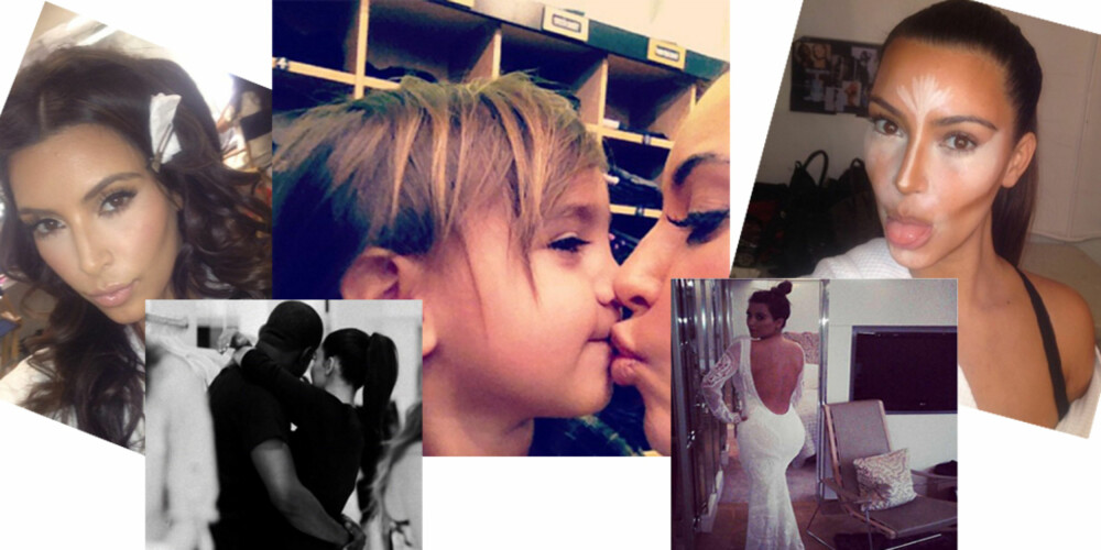 STJERNEKIKKING: 4,1 millioner følger med på bildene Kim Kardashian poster på Instagram.