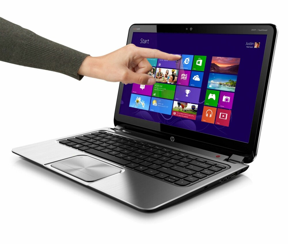 TOUCH: På HP Envy TouchSmart Ultrabook 4 kan du bruke skjermen som mus i tillegg til den tradisjonelle pekeplaten.
