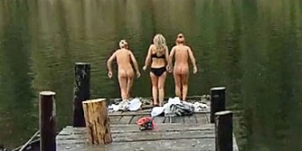 HOPPET I DET: Bilder fra et uskyldig bad i sommervarmen ligger nå blant hardpornobilder på nettstedet.