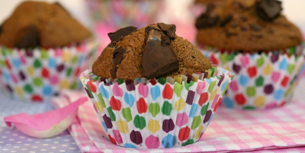 Deilige muffins! Disse vil helt sikkert de minste i familien elske. Foto: frukt.no