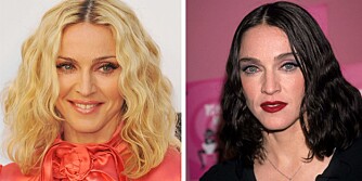 HÅRET GJØR DEG YNGRE: Eller eldre om du vil. For mørkt hår med for streng midtskill legger til noen år på din egentlige alder. Madonna farget håret helt mørkt i 1998. Hun kler bedre de lyse og løsere lokkene, som på dette bildet fra 2010.