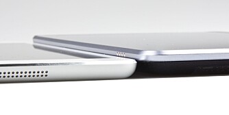 TYKKERE: Nexus 7 er noe tykkere enn iPad mini.