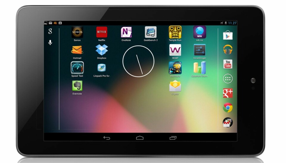 GOD: Google Nexus 7 kommer med Android 4.2, som blant annet gjør det lettere å dele nettbrettet med flere fordi den nye Android-versjonen har fått støtte for brukerkontoer.