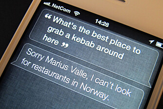 BEGRENSNINGER: Siri fungerer foreløpig ikke optimalt i Norge. BEGRENSNINGER: Siri fungerer foreløpig ikke optimalt i Norge.