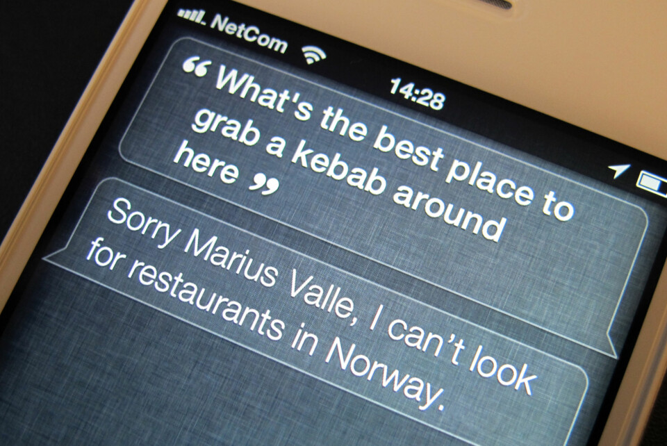 BEGRENSNINGER: Siri fungerer foreløpig ikke optimalt i Norge.