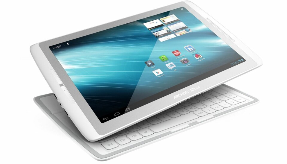 MED TASTER: Archos 101 XS leveres med et tastatur som brukes som skjermbeskytter når enheten ikke er i bruk.