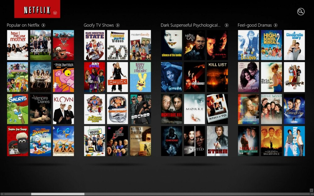 FILM: Netflix er fortsatt en bra tjeneste, og litt bedre blir den med den lekre Windows 8-appen.