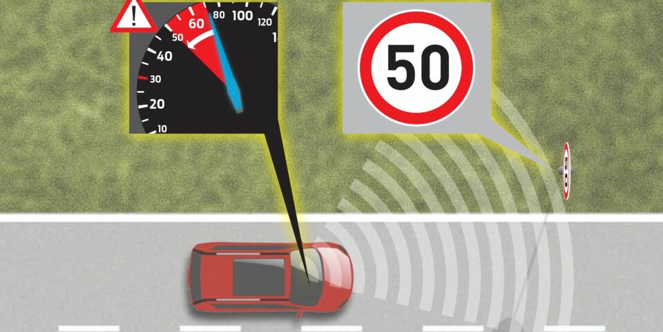 FØRERKORTFORSIKRING: Intelligent Hastighetsbegrenser benytter informasjonen fra trafikkskiltgjenkjenningssystemet for å kunne justere farten til lovlig nivå. ILLUSTRASJON: Ford