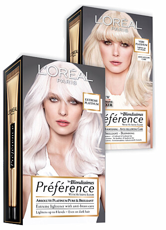 L'Oreals nye hårfarger: Extreme Platinum og Very Platinum.