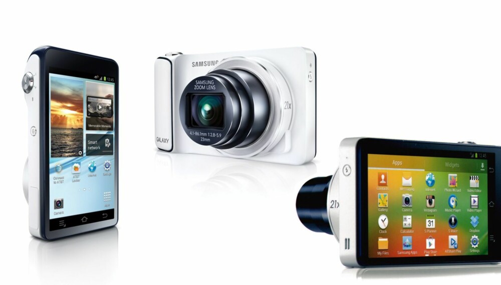 2-I-1: Samsung Galaxy Camera er som et kompaktkamera med en Galaxy SIII mobiltelefon limt bakpå.