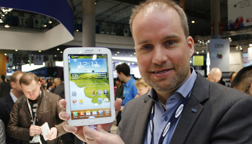 POPULÆRT: Stig Ove Langø i Samsung Norge har stor tro på at Galaxy Note 8.0 vil bli et populært produkt i Norge. Både mobiltelefonene Note  og Note II og nettbrettet Note 10.1 har solgt godt i Norge.