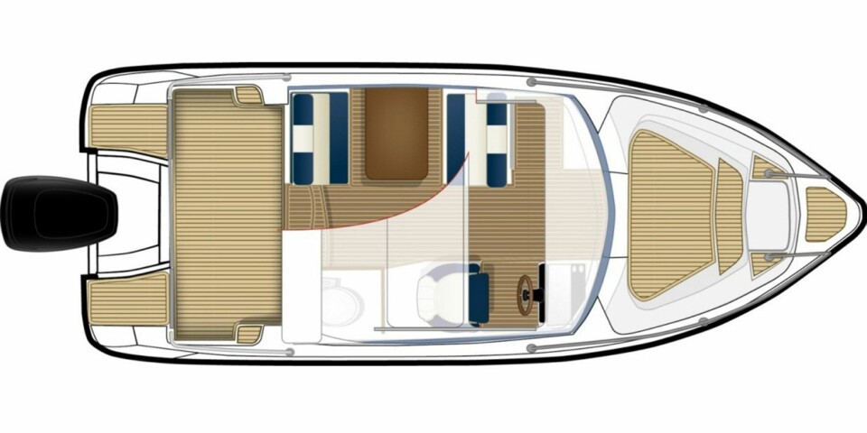 PLASS: Det er lagt opp til fem faste sitteplasser og overnattingsmuligheter for to. SKISSE: Bella Boats