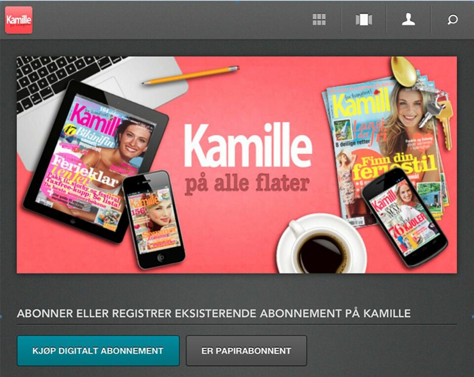 Er du allerede abonnent trykker du nå på valget «Er papirabonnent».